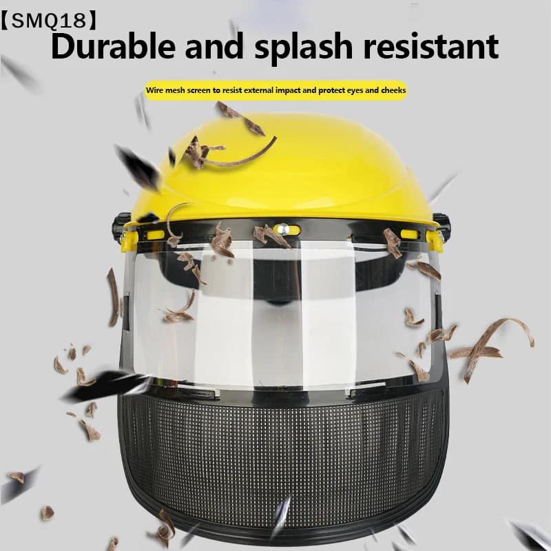1PC New Garden Grass Trimmer Safety Helmet Hat With Full Face Mesh Protective Mask For Logging Brush Forestry Protection【SMQ】