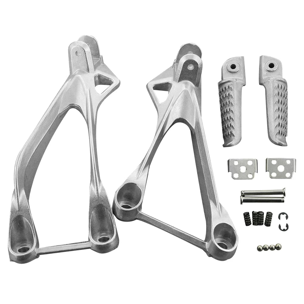 Motorcycle Silver Footpeg Foot Rests Bracket Kit Aluminum Alloy for Kawasaki Ninja ZX6R ZX-6R ZX636 2005-2008 Accessories