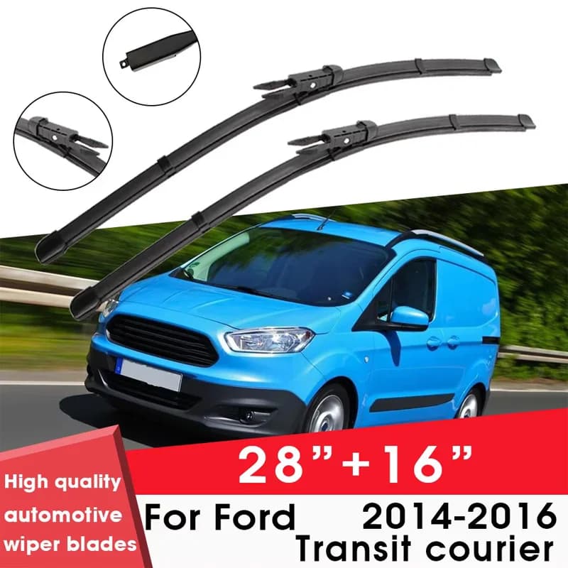 Car Wiper Blade Blades For Ford Transit courier 2014-2016 28"+16" Windshield Windscreen Clean Rubber Silicon Cars Wipers