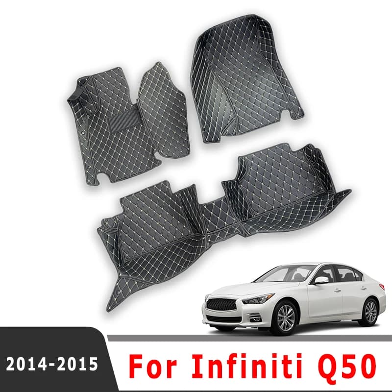 Car Mats for Infiniti Q50 2014 2015 Waterproof Mats Custom Interior Accessories Foot Mats Automatic Protecting Pads