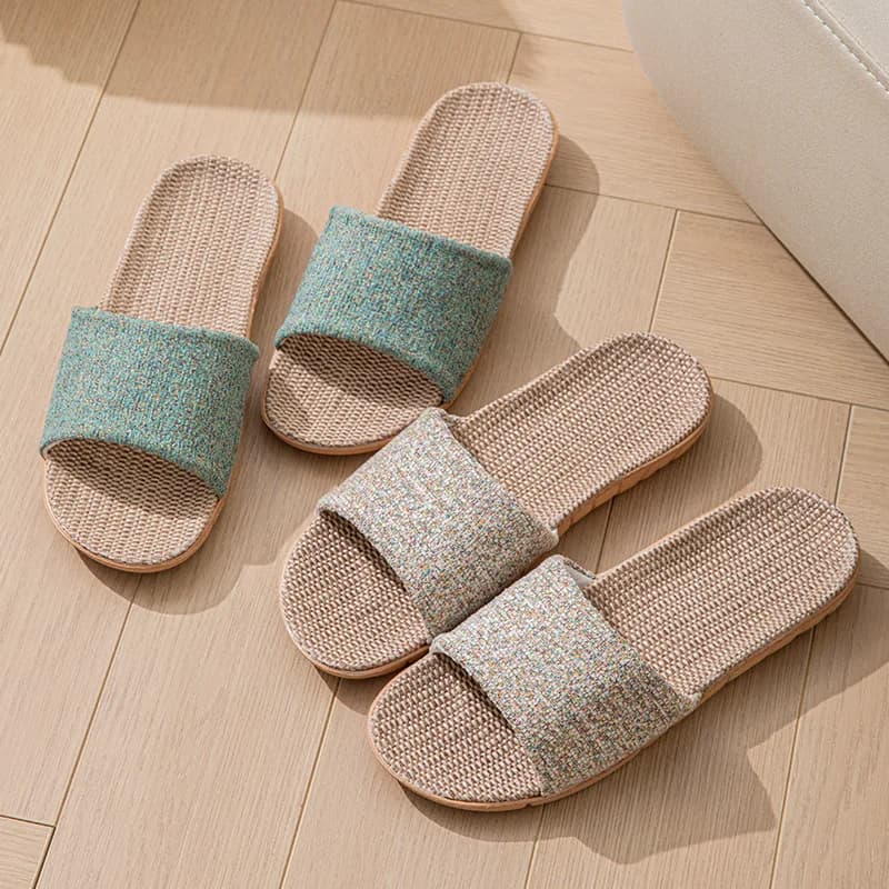 Women's Casual Slippers in Hemp Apartments for Home Spring Summer Designer Luxury Women's Shoes 2026 Fashionable Indoor Slides Lightweight Couple