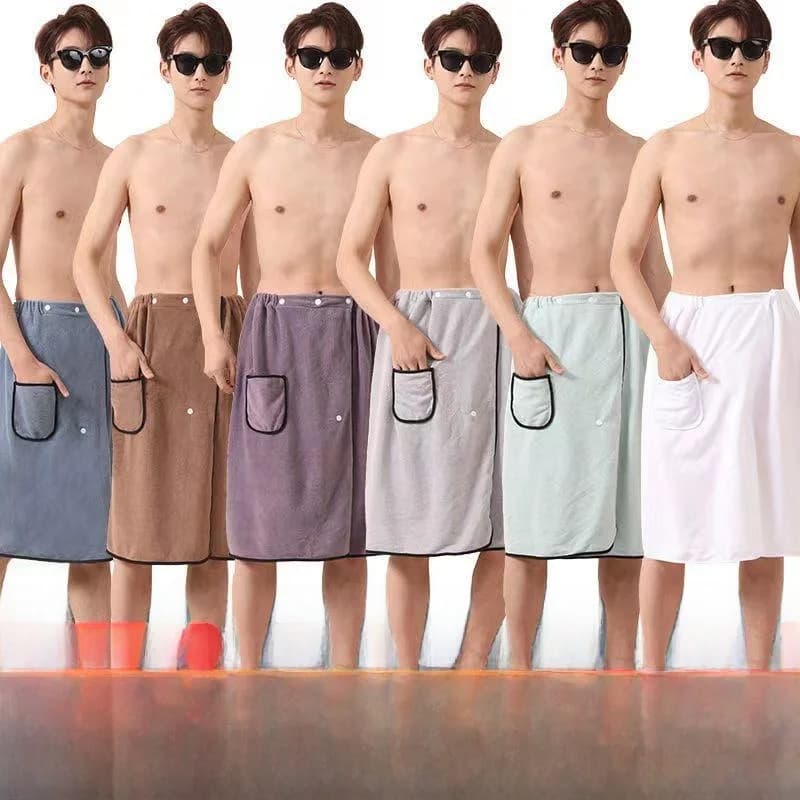 Thickened Men's Bath Towel Swimming Bathing Robe Non-shedding Absorbent Adult Caftan Camping Travel Changing Tent Accessories