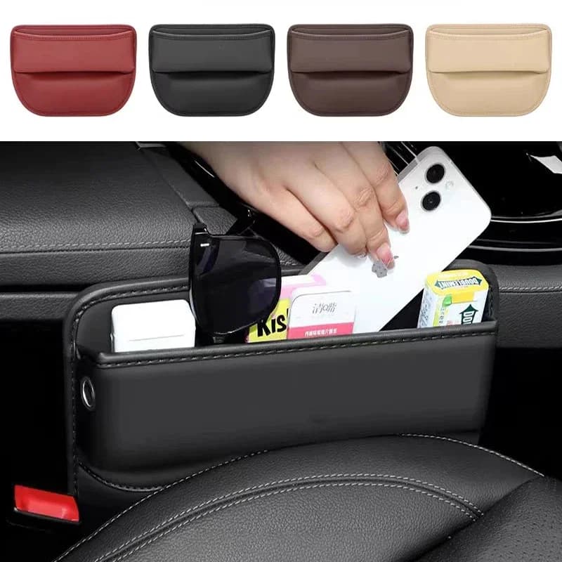 Car seat holder box, multifunction leather nappa box, universal side pocket, wallet, key accessories