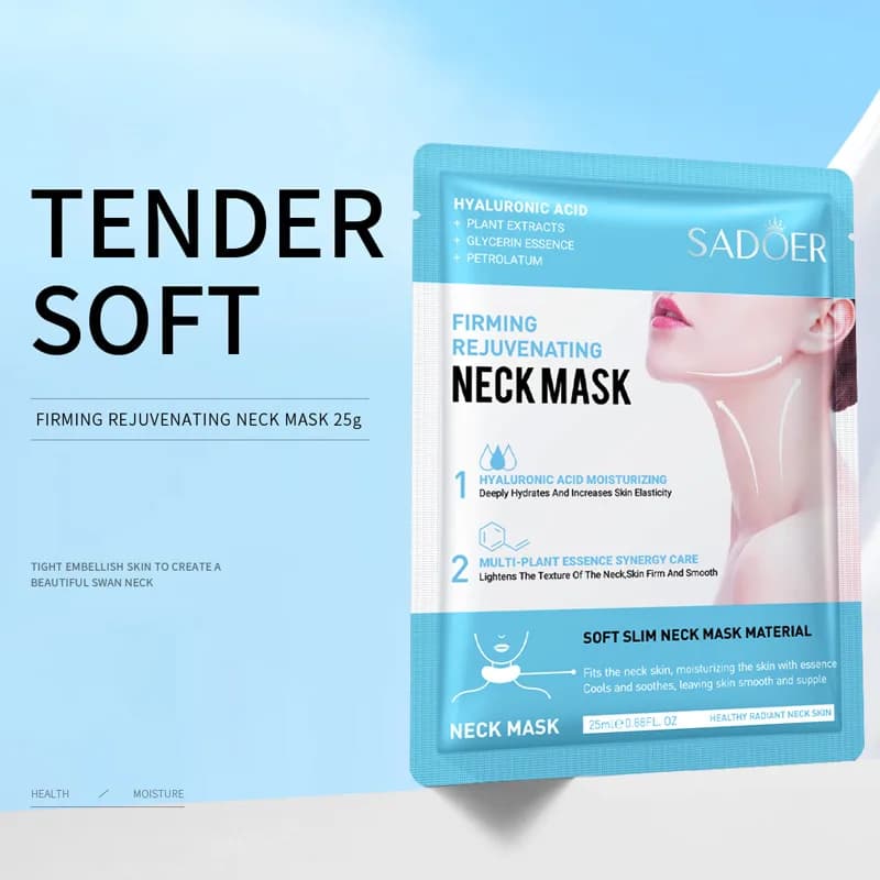 10 Masks Viso and Collo all'Acido Hyaluronico e Collagene Rassodanti, Nutrients, Illuminant and Hydrating for the Care of the Skin of the Collo