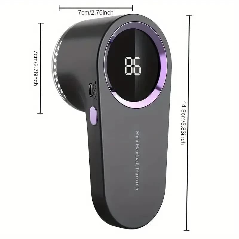 Levapelucchi Elettrico Portatile - Rasoio per Tessuti con Display LED, Ricaricabile USB, Sicuro per Vestiti, Biancheria da Letto, Mobili