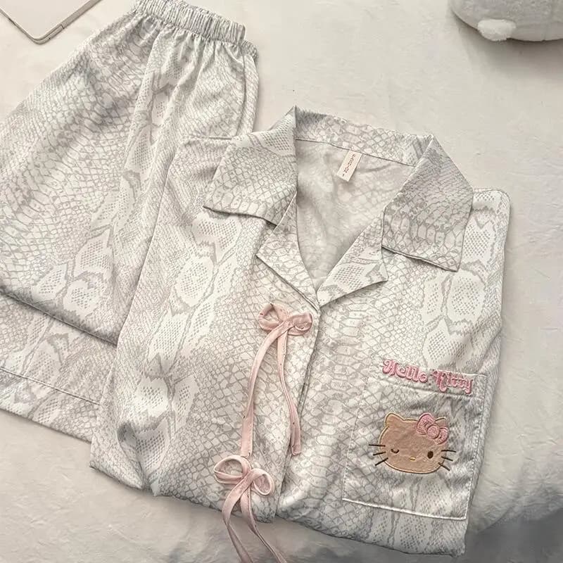 Cartoon Anime Women's Long Sleeve Pajama Set Spring and Autumn Hot Girl Comfortable Soft Home Clothes Sweet Temperament Kawaii
