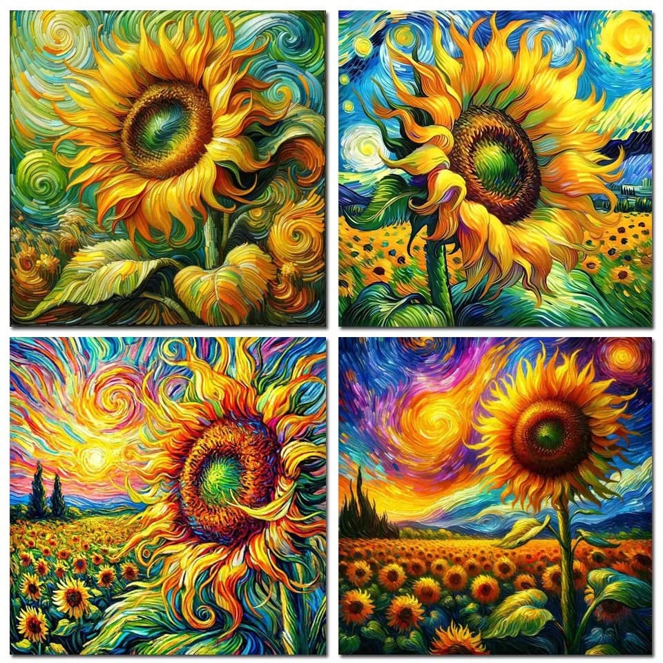 Sunflower 5d diy Diamond Painting Mosaic Cross Stitch Starry Sky Flower Scenery Full Diamond Art Embroidery Living Room Decor