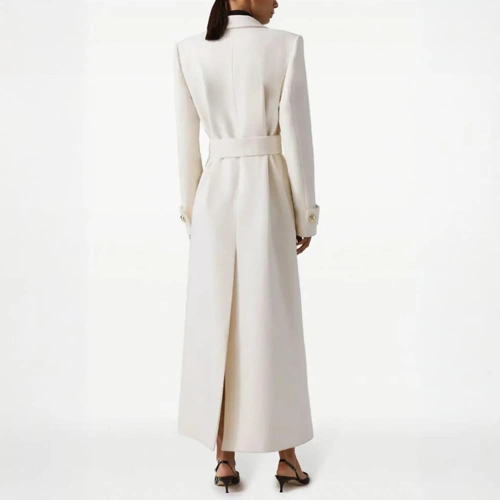 Allingentle Cappotto di lana da donna Giacca lunga doppiopetto Giacca da donna bianca per abiti da cocktail da sposa Personalizza