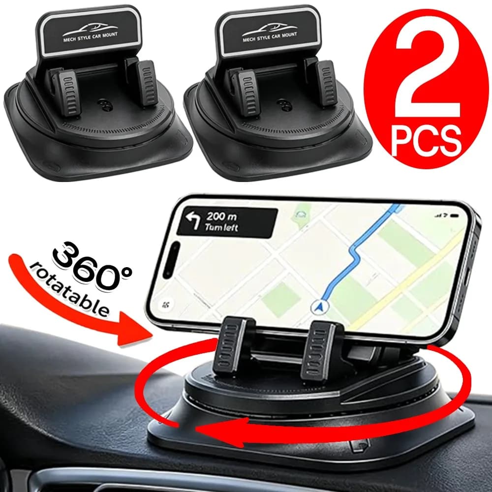 360° Rotatable Car Phone Mount Dashboard Suction Cup Stand for Mobile Navigation Multi Scene Use in Vehicle Home Desk Universal