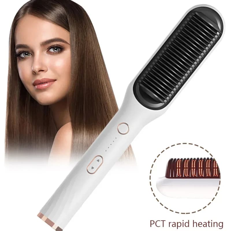 Professional Hair Smooth Brush for Smooth Ceramic Electric Shaving Quick Heating Bigodino Flat Iron Combs Tools for Styler