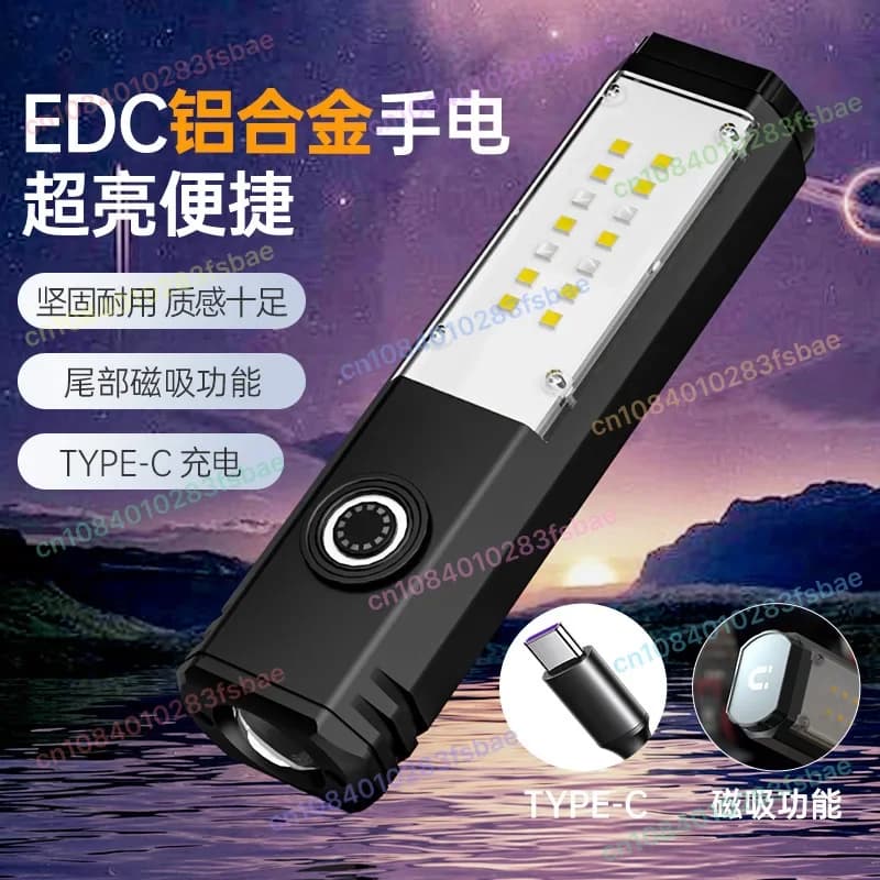 Torcia Ricaricabile USB - Lanterna da Campeggio 5-in-1, Luce per Tenda, Luce da Lavoro, Luce per Bicicletta e Torcia di Emergenza