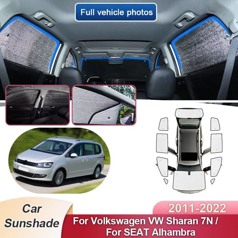 Parasole per Auto Volkswagen VW Sharan 7N SEAT Alhambra 2011-2022, Copertura Completa per Parabrezza, Visiera Anti-UV, Accessori