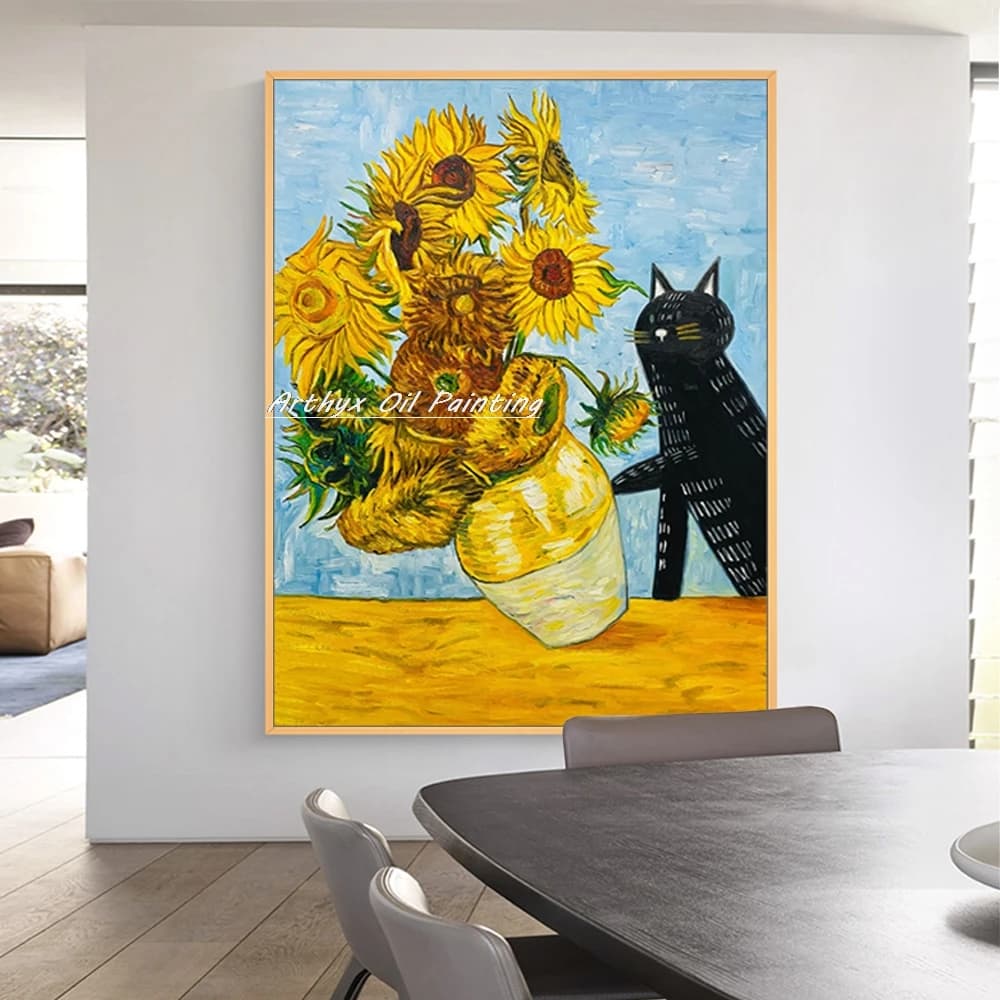 Arthyx,Handpainted Reproduction Vincent Van Gogh Famous Oil Painting On Canvas,Wall Art Pictures For Living Room Home Decoration