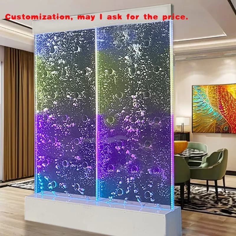 customized. New Design Indoor LED Light Fountain Acrylic Tent Changing Color Hotel Restaurants Art Decor Style Bubb