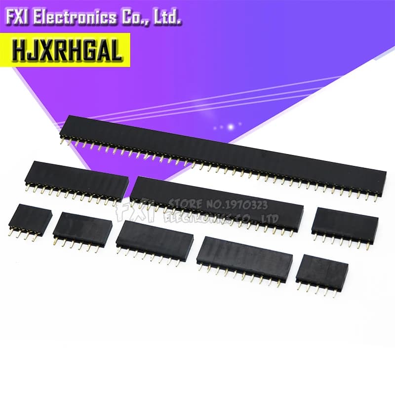 10PC passo 2.54MM fila singola femmina Spille presa 2/3/4/5/6/7/8/9/10/11/12/13/14/40 Spille PCB Connettore a Fila Singola madre Per arduino