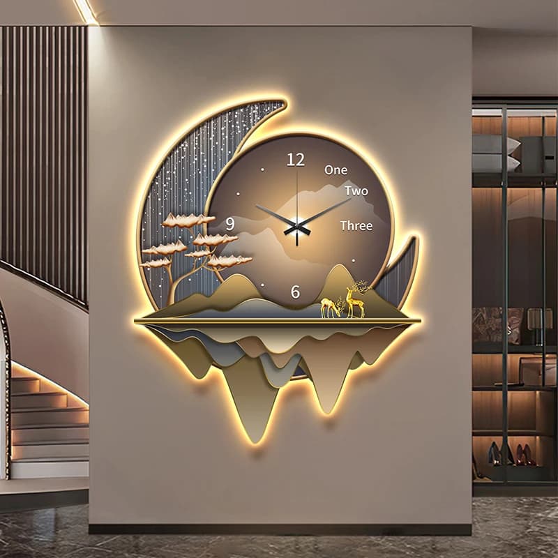 Luxury Light Creative Watch Wall Lamps Kitchen Table Decoration Painting Living Room Silent Background Lamp Wall lights for the house