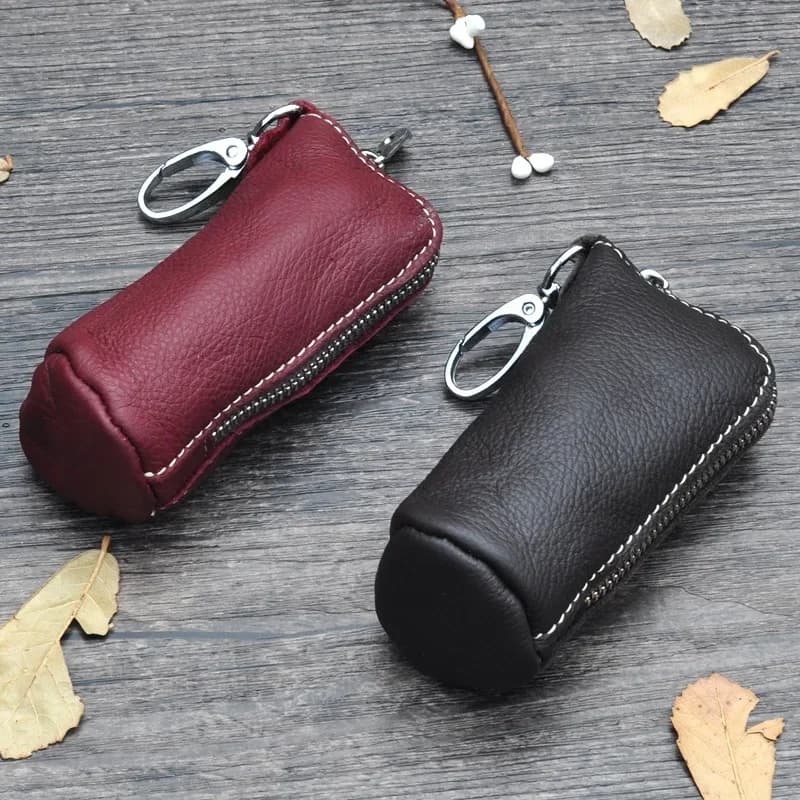 Borsa portachiavi da uomo all'ingrosso Secchi in vera pelle di mucca Custodie per chiavi Custodia con cerniera Portachiavi per auto Borsa portachiavi per donna Portachiavi per la casa