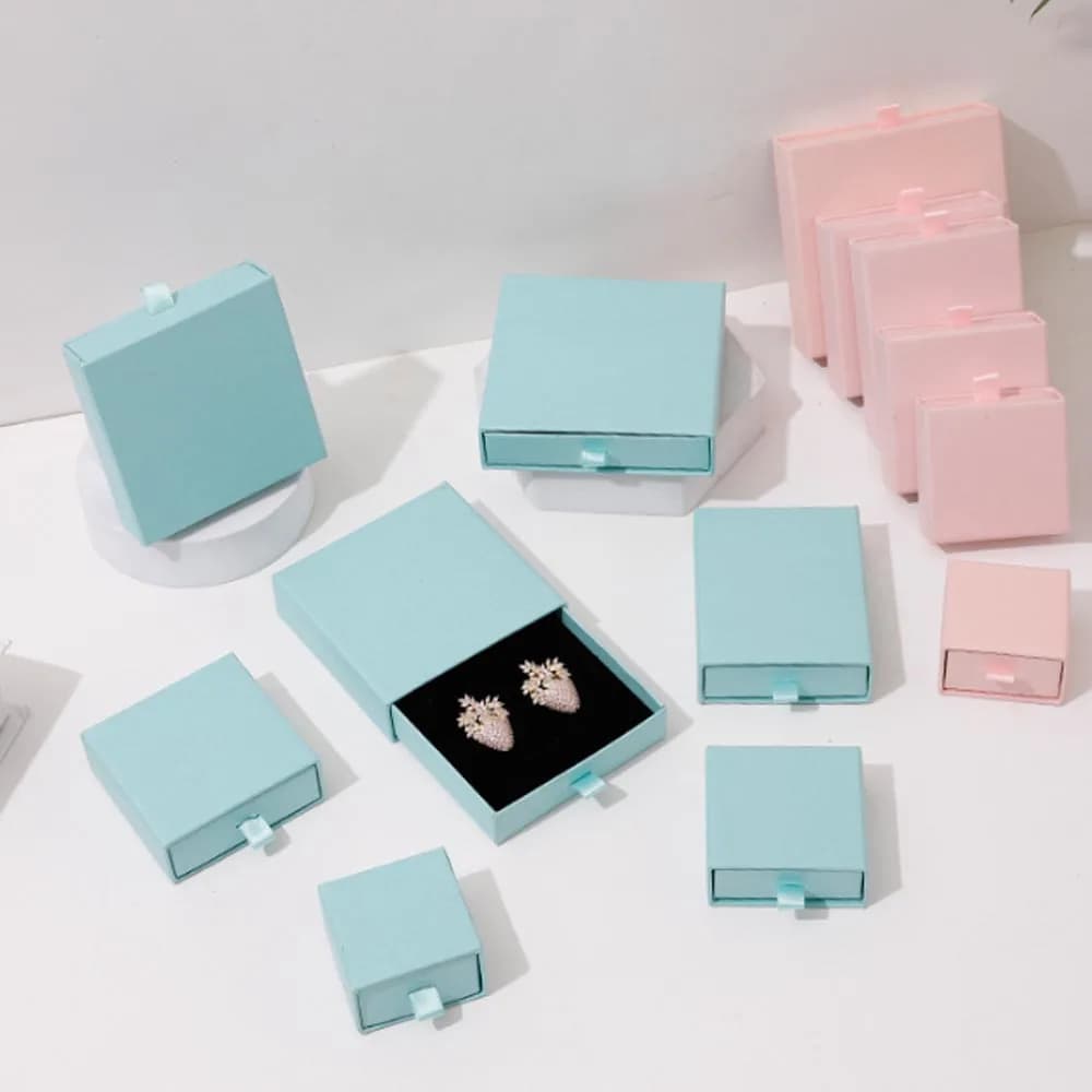 5 pcs jewelry box, ring, earring, bracelet, necklace, pendant, portable paper case, jewelry packing display