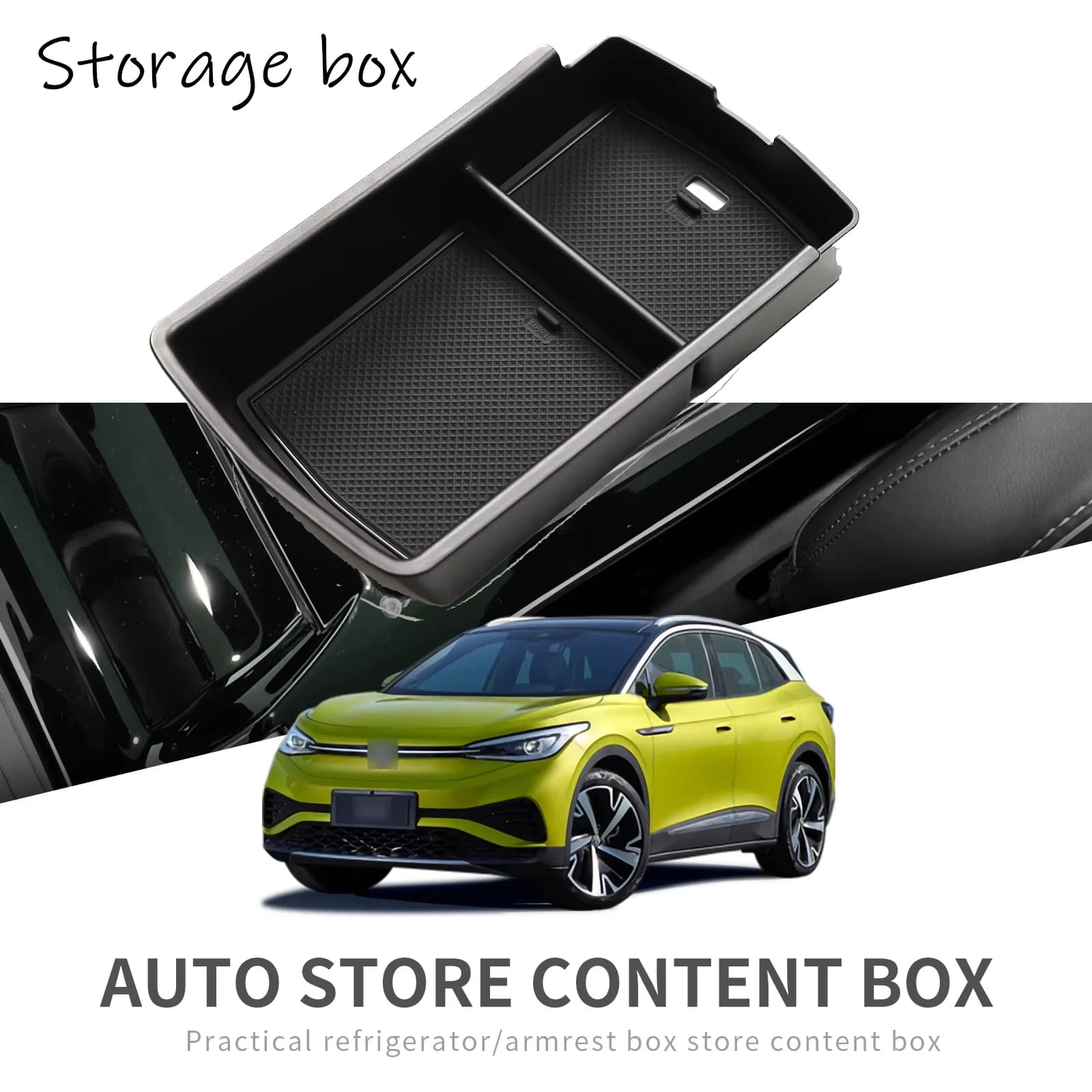 Central Armrest Storage Box Center Console Tray Organizer Accessories Tidying For VW ID6 X Crozz ID6X