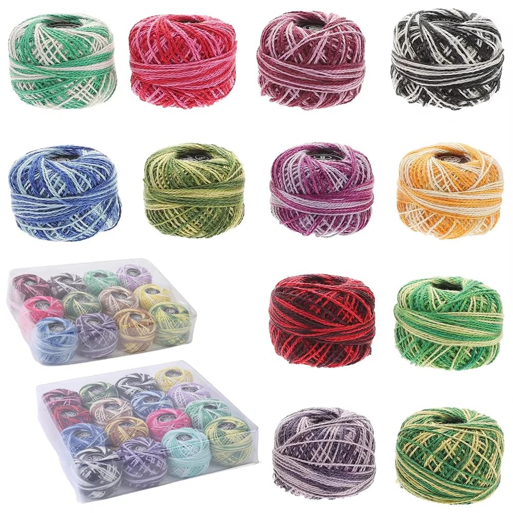 10/16pcs Filo di pizzo Filo da ricamo Filo da ricamo tessuto Set di seta artificiale Punto croce Filo FAI DA TE Forniture per cucire a mano