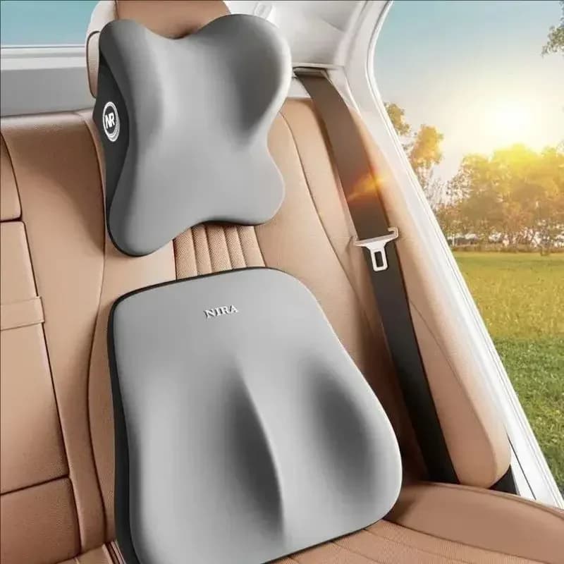 Cuscino per poggiatesta e supporto lombare per auto migliorato in memory foam, super cuscino per la testa, cuscino confortevole per lo schienale, accessorio per auto