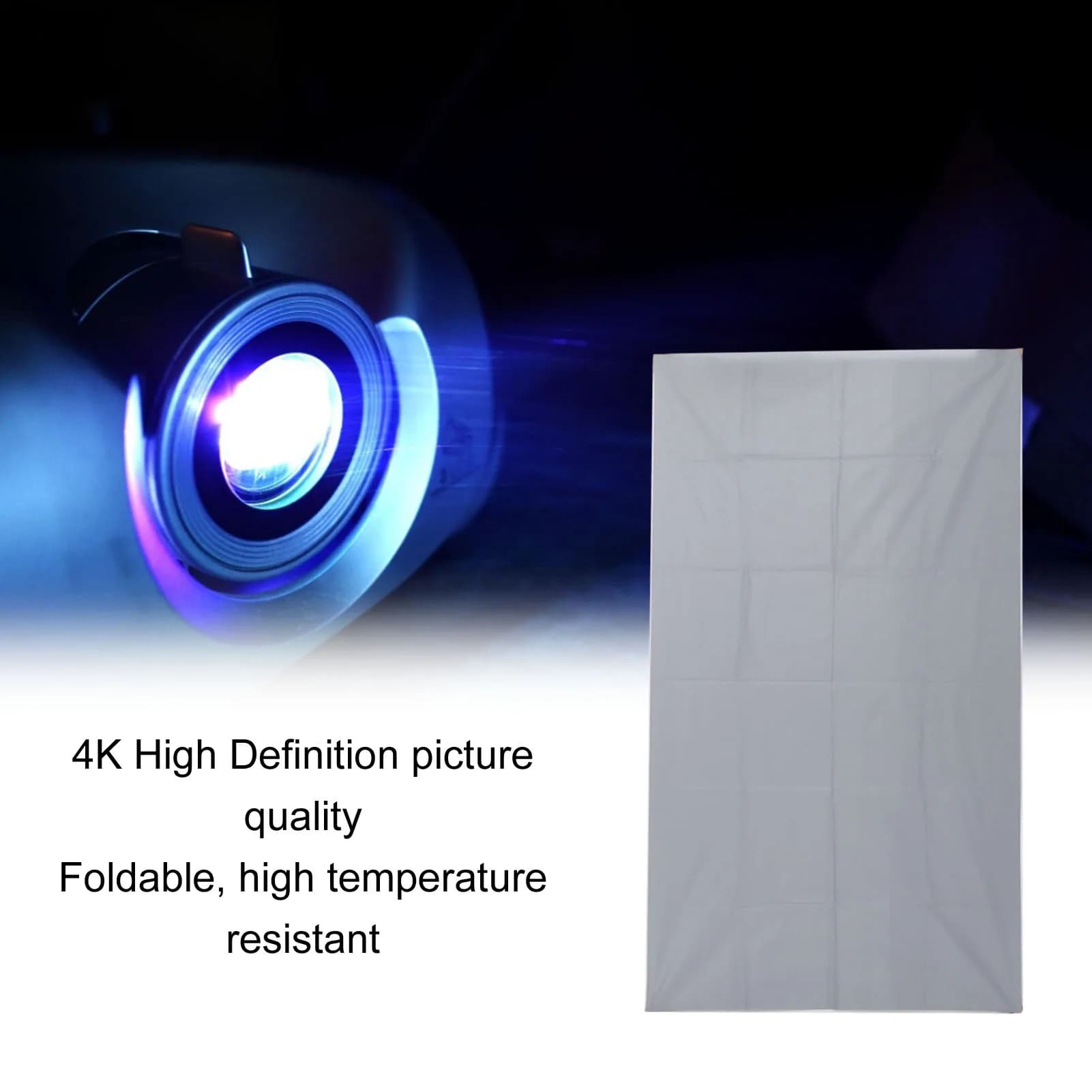Projector Screen High Definition 4K AntiLight Foldable Portable Movies Screen for Home Party Classroom Projector Screen