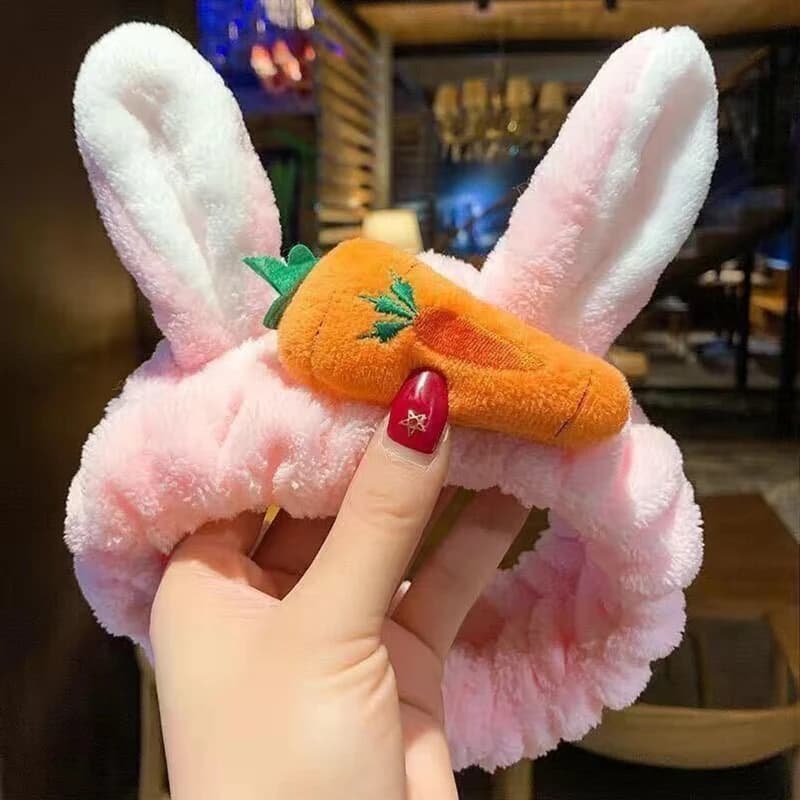 Fascia per capelli in peluche a forma di gatto, morbida e carina, con fiocco, per lavare il viso e il trucco, accessori per capelli