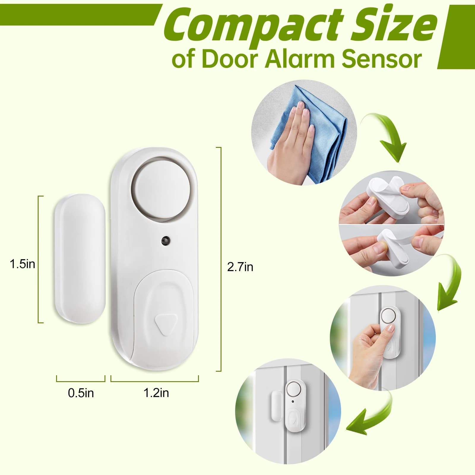 Sensore Magnetico Wireless KERUI per Porte e Finestre con Allarme di Sicurezza 100dB e Batteria per Casa