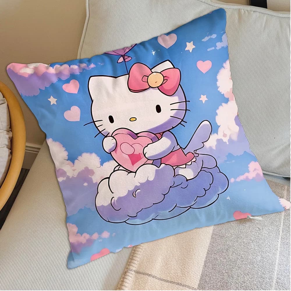 Fodere per cuscini natalizi rosa Soggiorno Federe per cuscini Kawaii H-Hellokittyes Fodere per cuscini decorativi per cuscini per divano