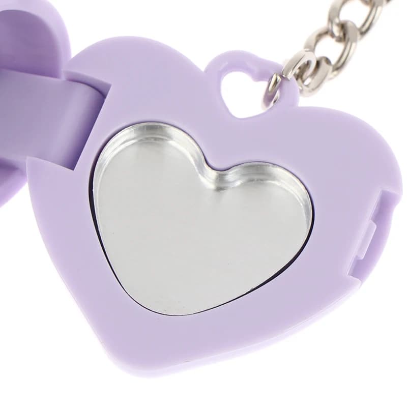 1 Piece Vacuum Container for Fard in Powder and Umbrella with Mirror and Plate in Aluminium, Keyring, Case for Lipstick, Mini Heart Shape Pack