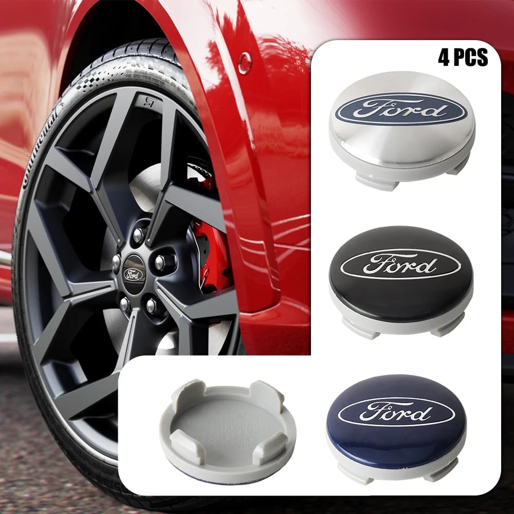 4 Pieces Central Wheel Cover 54/56/60mm with Decorative Logo for Ford Focus mk2 mk3 Fiesta mk7 Ranger Mondeo mk4 S-MAX Kuga