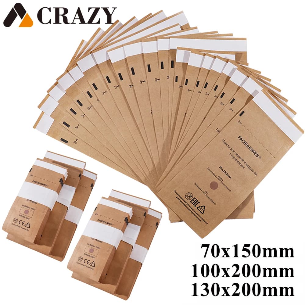 20/50/100PCS Sacchetti monouso per sterilizzazione Sacchetti disinfettanti Sterilizzatore per manicure Cosmetici Strumento per nailart Accessorio per tatuaggio