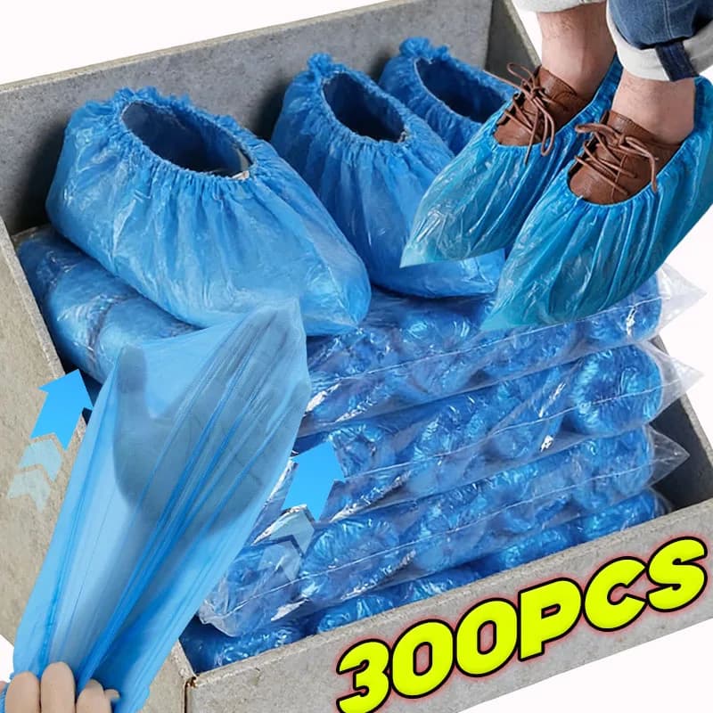 Copriscarpe Monouso in Plastica Antiscivolo, Protezione Universale Impermeabile e Antipolvere, Copriscarpe Usa e Getta