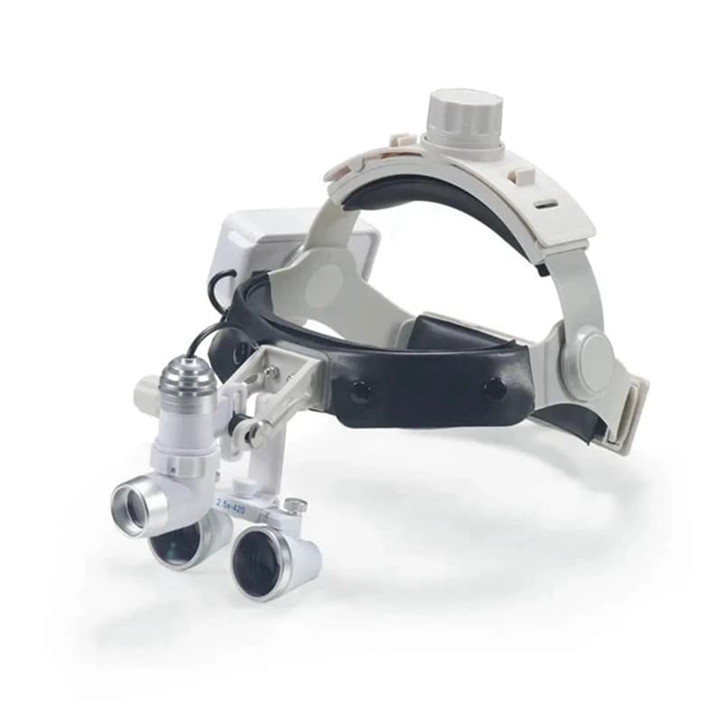 2.5X 3.5X Lenti d'ingrandimento dentali Lente d'ingrandimento binoculare Casco per chirurgia medica Lente d'ingrandimento Lupa con faro chirurgico professionale 5W