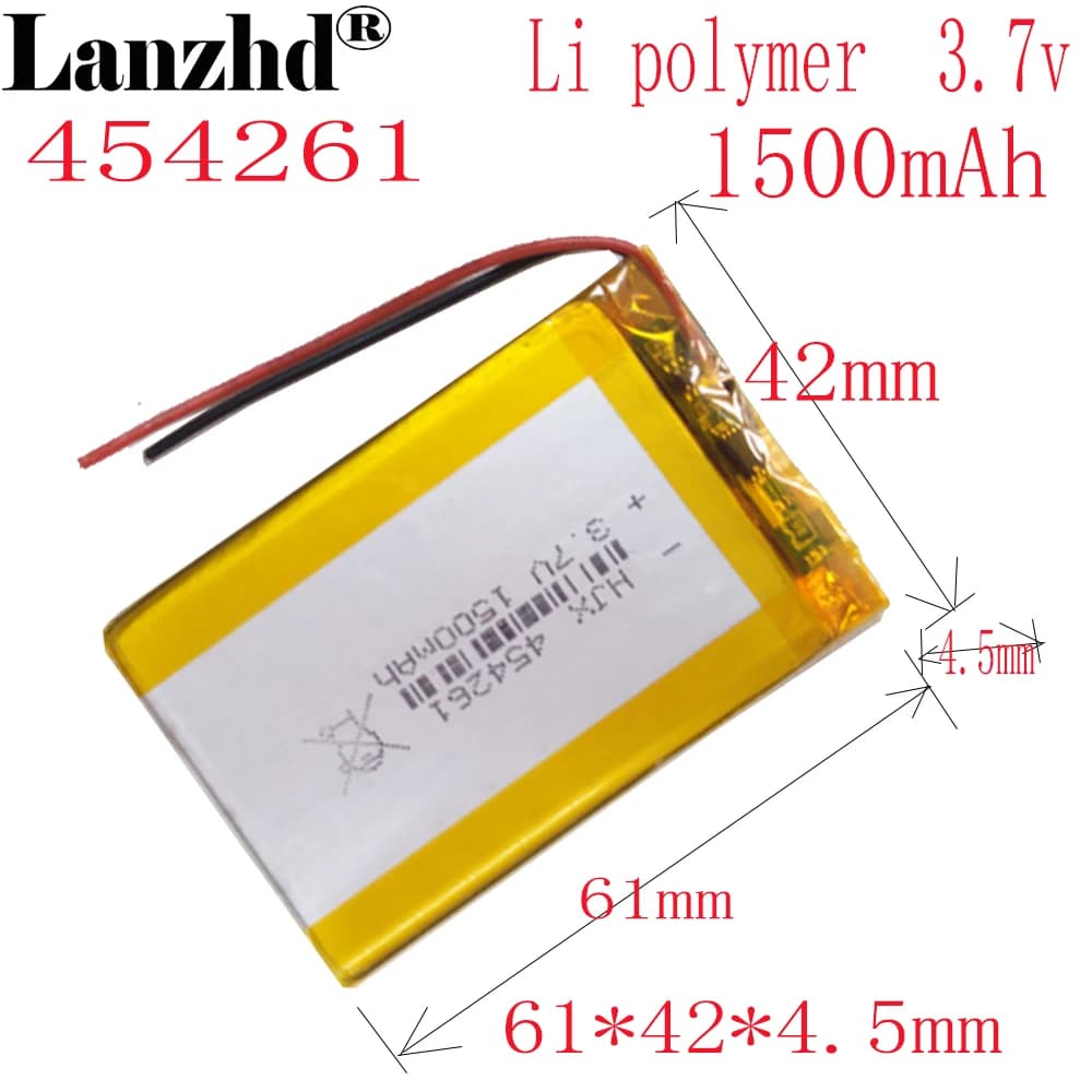 1-12pcs li po 3.7volt batteria ai polimeri 3.7V 454261 utilizzata in tablet PCS prodotti digitali di alimentazione mobile ricaricabile li-ion Cell GPS