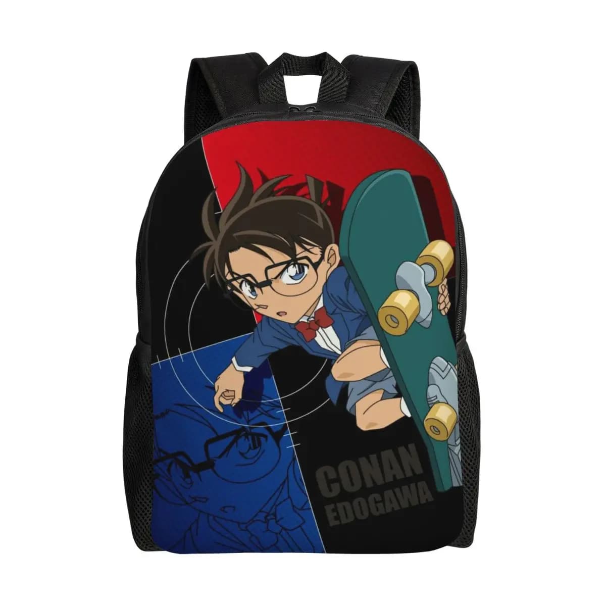 Zaino personalizzato divertente con personaggi anime Detective Conan per donne, uomini, studenti universitari, borsa per libri, adatto a borse per laptop da 15 pollici