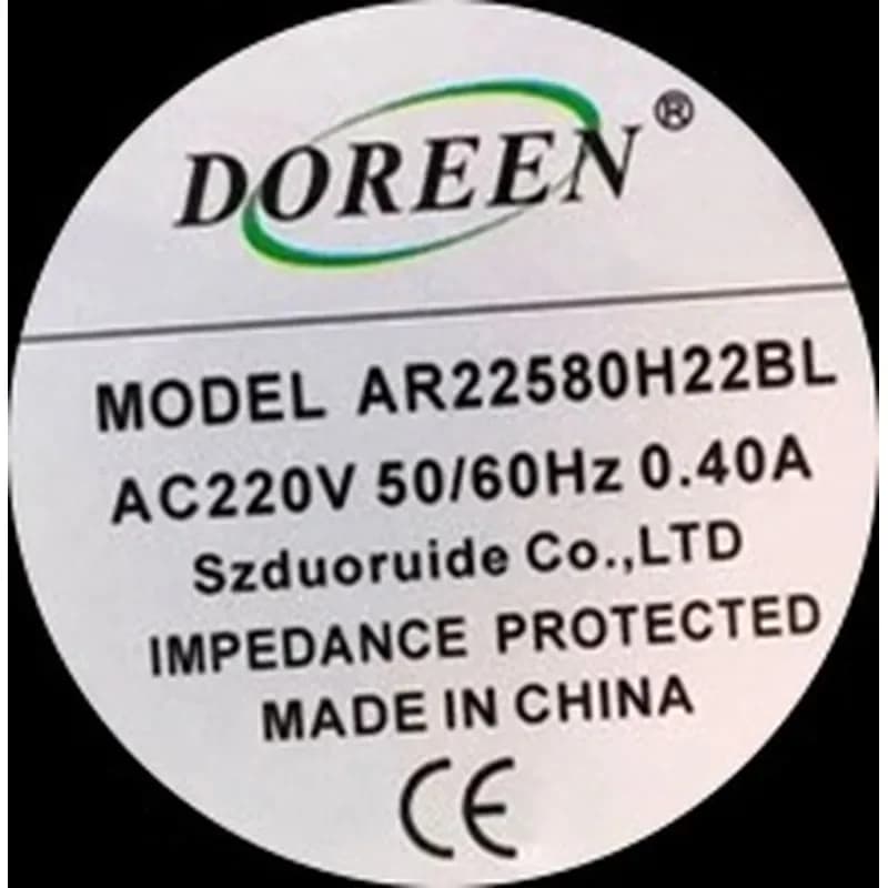 New DOREEN AR22580H22BL AC220V 0.40A Metal Large Fan Chassis for Cooling Fan