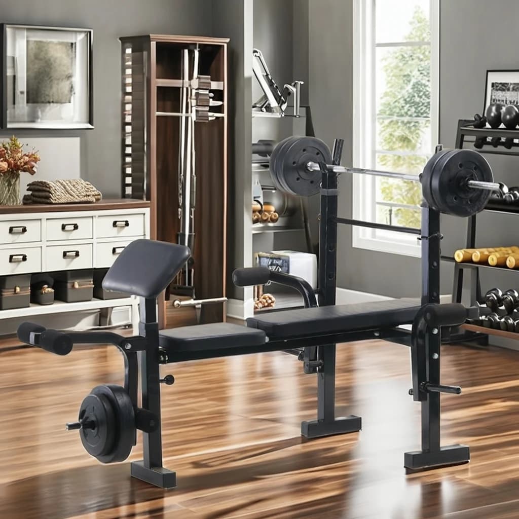 Panca Pieghevole Multifunzione Regolabile per Sollevamento Pesi, Attrezzatura da Palestra per Fitness, Power Rack e Panca per Bilanciere e Manubri