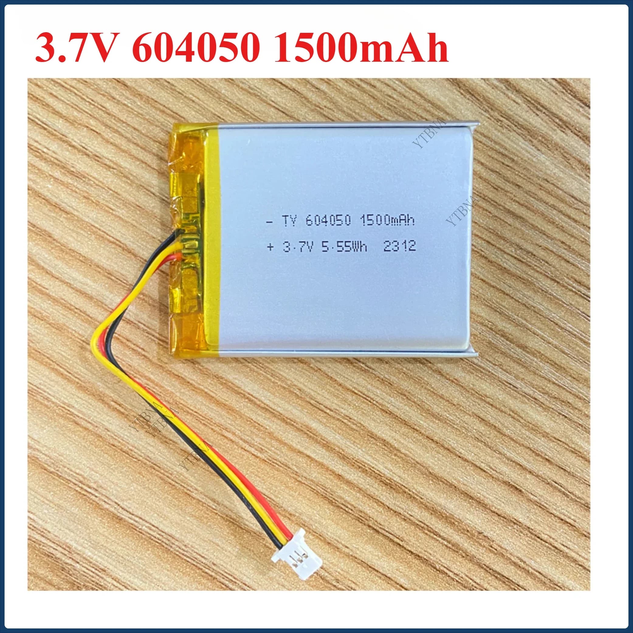 604050 Batteria ricaricabile ai polimeri di litio 3,7 V 1500 mAh con terminale a 3 pin per purificatore d'aria Proiettore Prodotti digitali