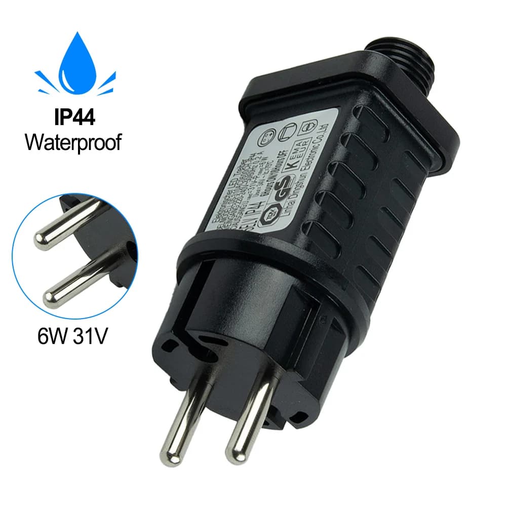 Lucine da giardino Adattatore di alimentazione Trasformatore Luci a corda 6W 31V LED Timer Alimentatore Adattatore di alimentazione Accessori per l'illuminazione