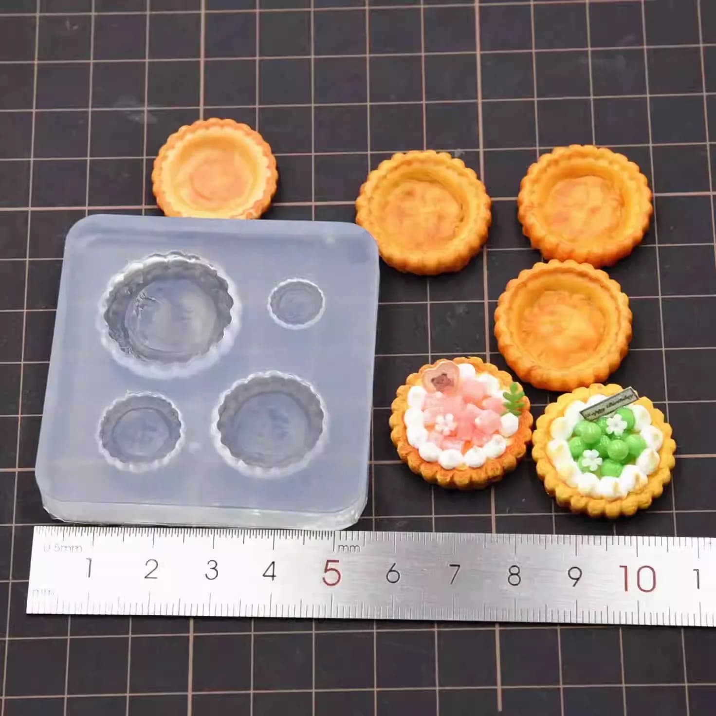 Simpatiche stampi in silicone con base per pizza in miniatura, resina, argilla, artigianato, stampaggio rapido, strumenti fai da te