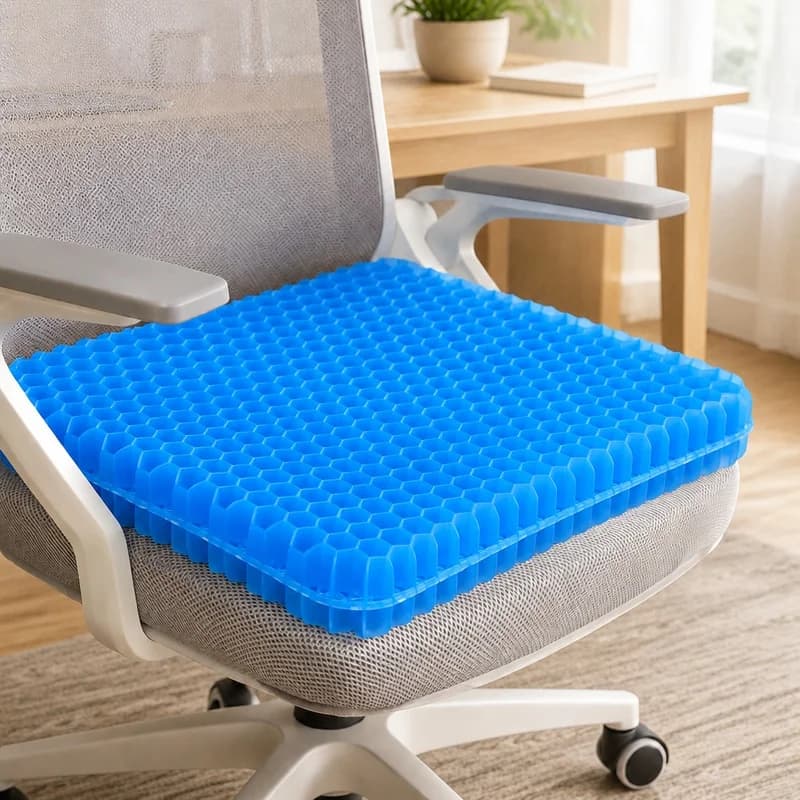 Honeycomb Gel Seat Cushion with Breathable Design for Tailbone Relief and Pressure Comfort, Ideal for Office Chairs, Cars, and