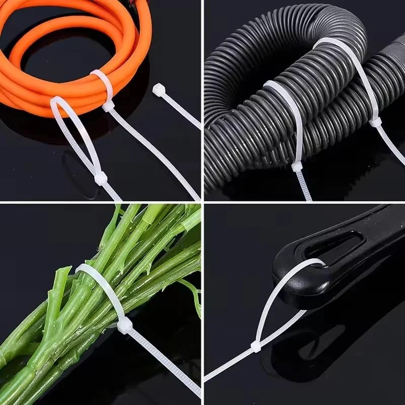 50/100 Pezzi Fascette in Nylon Autobloccanti, Fascette Regolabili per Cavi, Clip in Plastica Resistenti al Calore, Fascette in Filo di Ferro