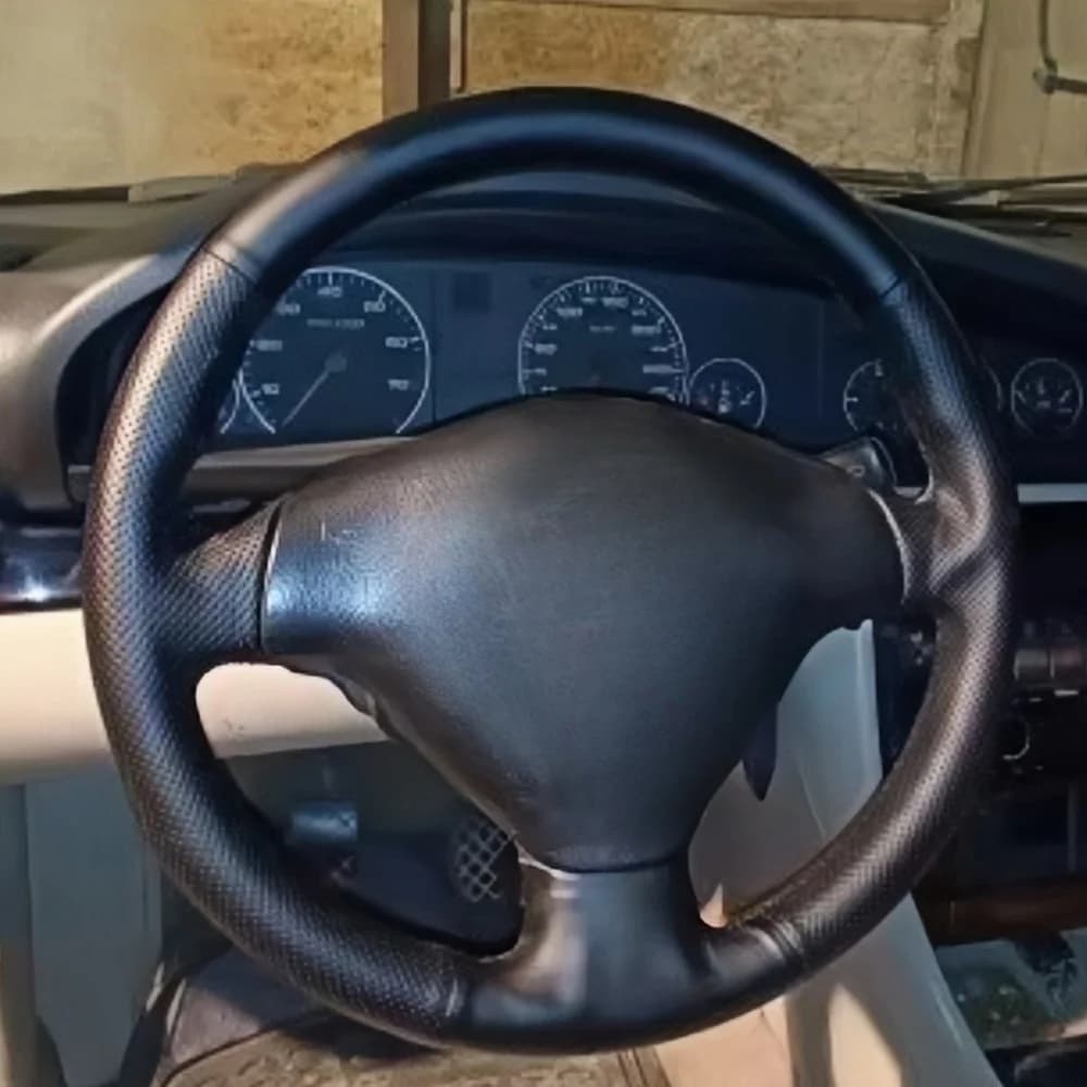 Coprivolante per auto in pelle microfibra nera fai da te per Audi A8 (D2) 1998-2002 TT (8N) S4 (B5) S6 (C5) 1998-2001 S8 1998-2000