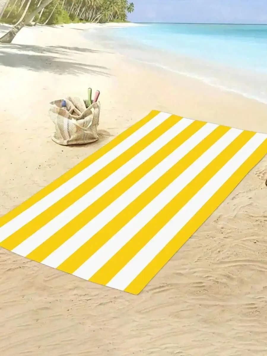 Extra Large Microfiber Beach Towel Striped Quick Dry Anti-Sand Blanket For Pool Yoga Travel