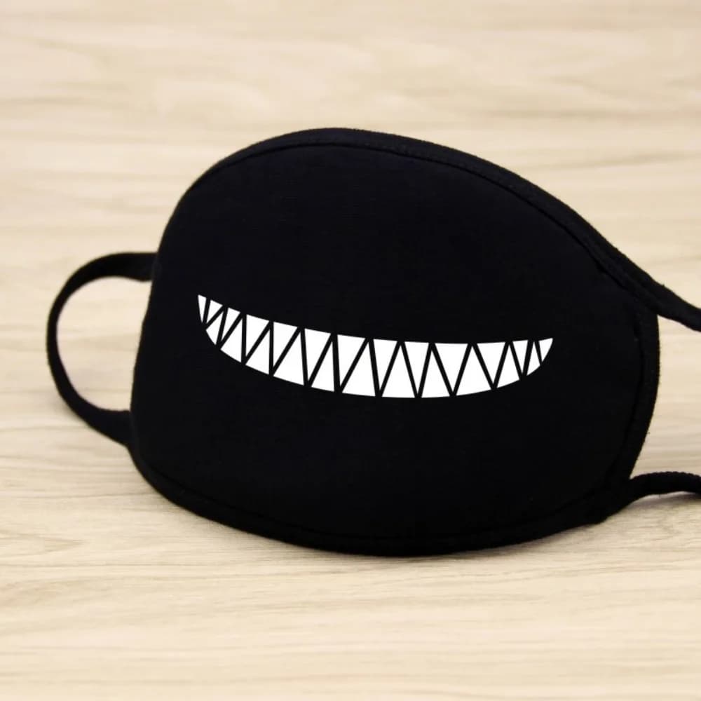 Maschere per feste Unisex tenere in caldo maschera di cotone lavabile con motivo a cartone animato con ispessimento a mezza faccia