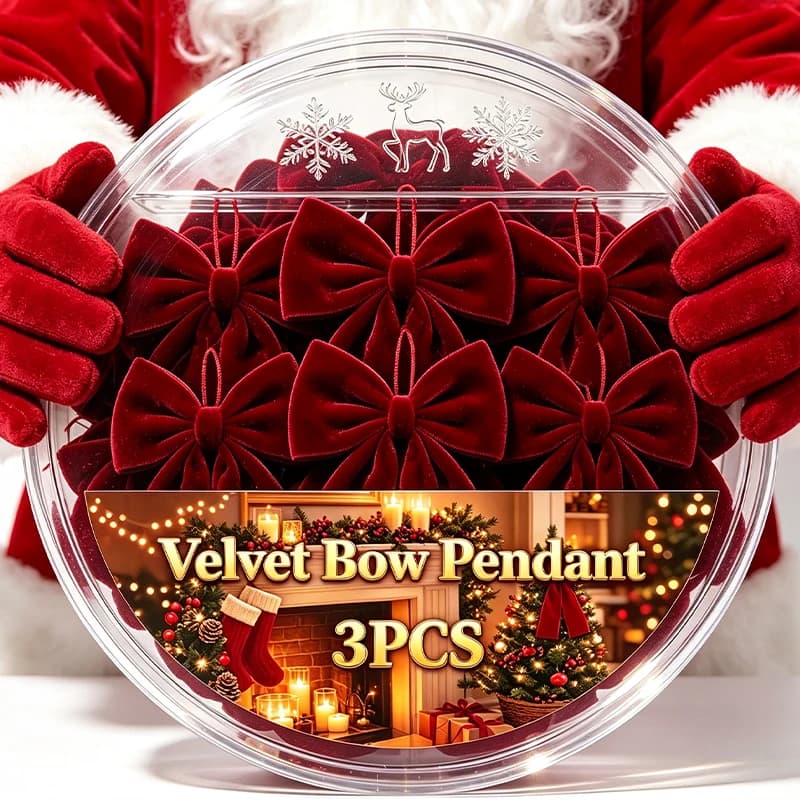 S/M/L Velvet Bow Pendant Christmas Tree Hanging Pendent Wreaths Door Knobs Large Bow Knob Shopping Mall Party Holiday Decoration