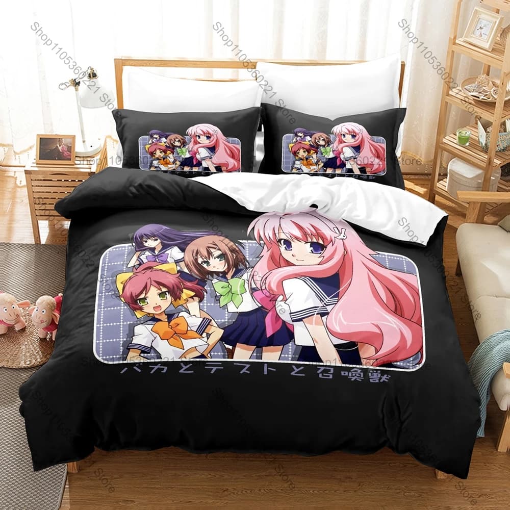 Cool Baka and Test Hideyoshi Kinoshita Akihisa Yoshii Hilarious School Comedy Japanese Anime Bedding Set Duvet Cover + 2 Pillowc