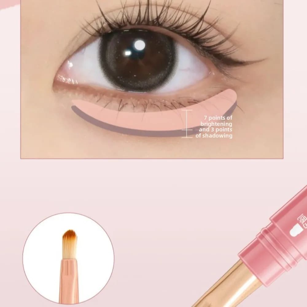 Gifts Double Ended Lying Silkworm Pencil Mulitfuntional with Brush Nude Liner Eye Makeup Tool Highlighter Makeup Pen