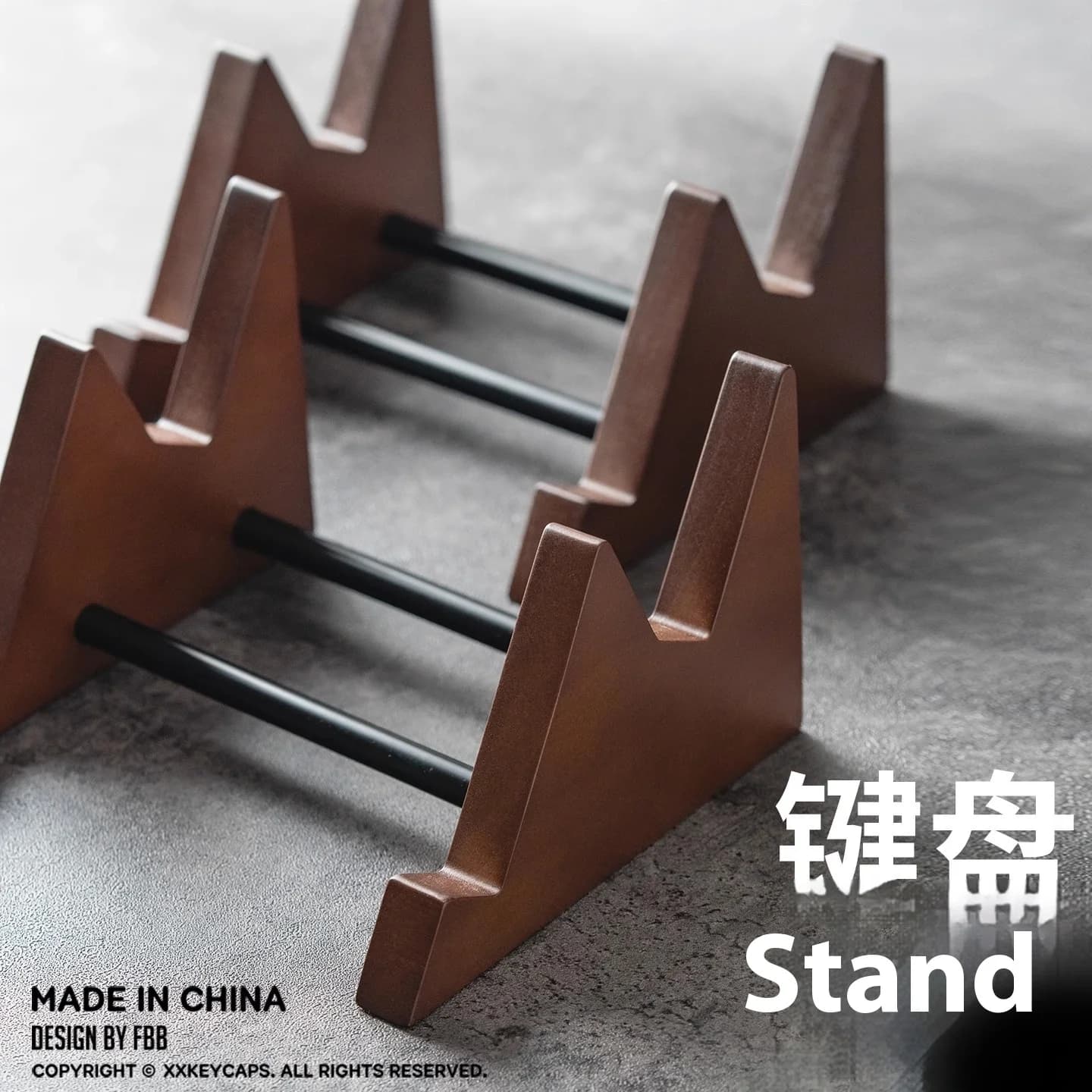 MiFuny Support for Double Level Mechanical Keyboard Collection Solid Walnut Display Keyboard Support Layer Rack Tray Gift Accessories